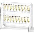2-Tier Champagne Glass Holder - Clear Acrylic Tower Stand Holds 10 Flutes For Parties