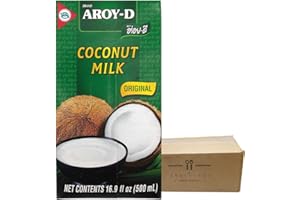 EELICIOUS Aroy-D Coconut Milk 500ml/16.9oz, 3pack