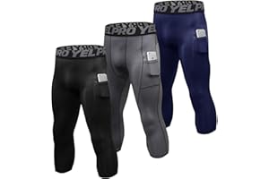 SPVISE 1 or 3 Pack 3/4 Compression Pants Men Athletic Gym Capri Leggings Running Tights Dry Fit Basketball Sports Base Layer