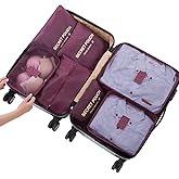 Fxkoolr Packing Organizers Packing Cubes for Suicase 7 Set Travel Luggage Organizer Bags for Suitcases (Wine Red)