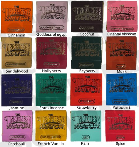 *Box of 50* Books of Incense Matches - 16 Fragrances - Assorted - Scent Match