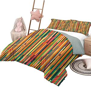 Conjuntos de Ropa de Cama de 3 Piezas, tamaño Queen, a Rayas, liviano