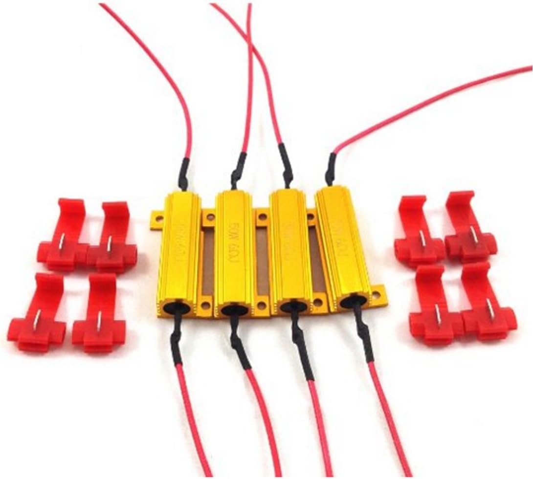 4Pcs 50W 6ohm Load Resistors - Fix LED Bulb Fast Hyper Flash Turn Signal Blink Error Code