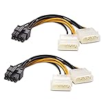 Cable Matters 2-Pack 8-Pin PCIe to Molex (2X) Power Cable 4 Inches