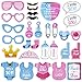 Tinksky Girls Boys Baby Shower Birthday Party Gender Reveal Photo Booth Props on Sticks Set Decorations for Party Favors 30 -pack