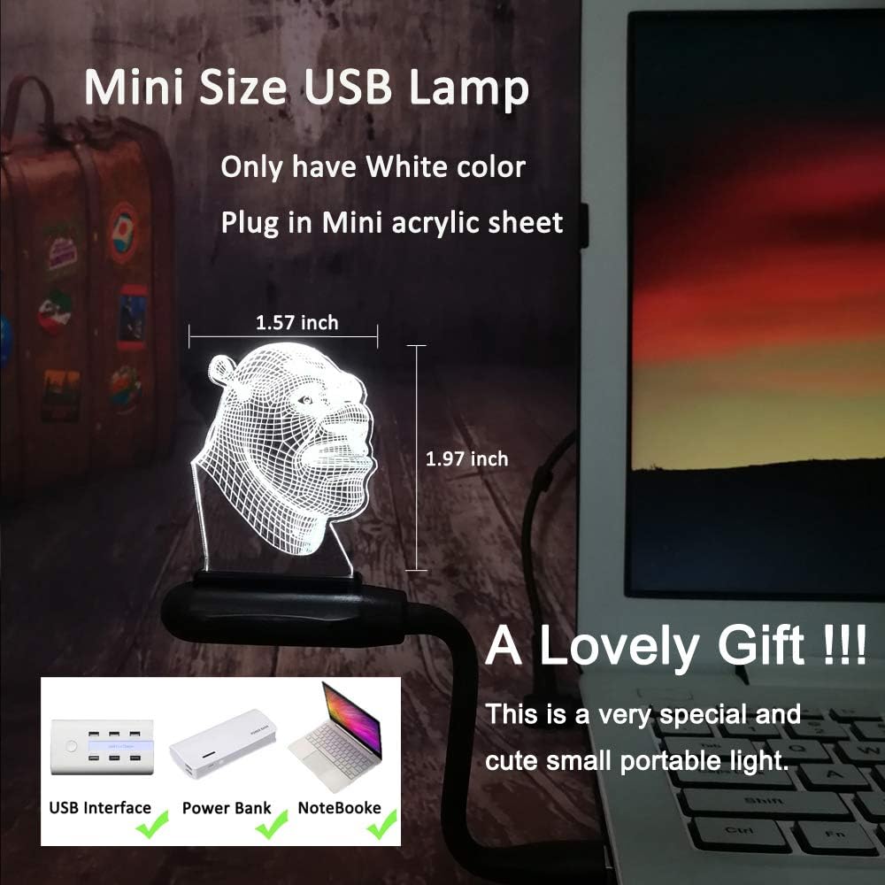 Cartoon 3d Effect Shrek Forever After Lamp 3d Optical Illusion Night Light Best Gift For Kids Remote Control Usb Baby Sleep Art Table Lamp Christmas Birthday Present Home Decor Shrek Amazon Com
