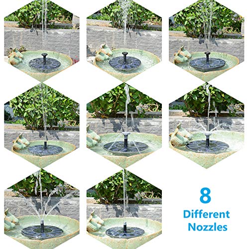 SOARAISE Solar Bird Bath Fountain Pump, 1.4W Free Standing Powered Water Pumps Panel Kit Outdoor Birdbath for Garden, Pond, Pool