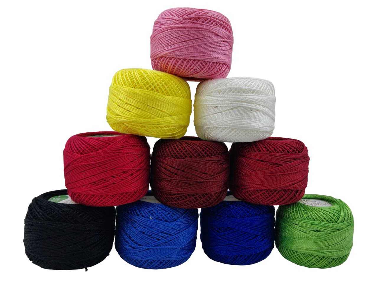 10 Pieces Cotton Balls Anchor Crochet Cotton Embroidery Thread Balls Size 8 Pearl Cotton Balls (8 Meters Each)