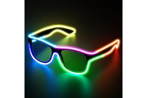 YouRfocus Wireless LED Glow Glasses – 6 Bright Colors for Costumes, Festivals, and Halloween Parties