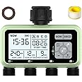 4 Outlet Sprinkler Timer, XinFuture Programmable Garden Hose Timer with Rain Delay, Manual& Automatic Watering System, Waterproof Gardening Supplies Irrigation Controller for 4 Separate Water Zones