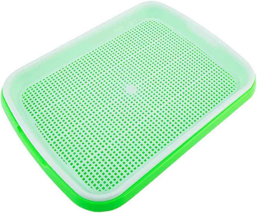 Germination Trays with Holes BPA Free Seed Sprouter Tray Double Layer Nursery Tray for Microgreens Wheatgrass Seeds (Green)