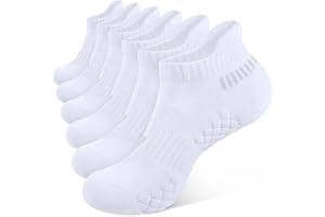 CLOSEMATE Ankle Athletic Running Socks for Men Terry Cushioned Moisture-Wicking Anti-Blister Comfort Socks 6 Pairs