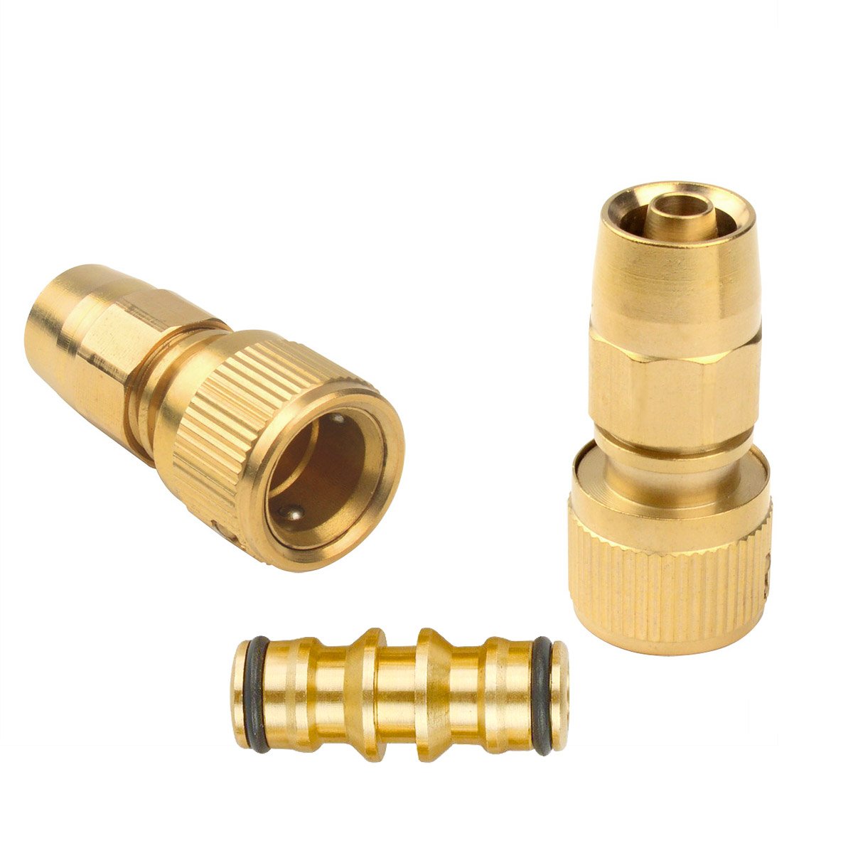 Set of Brass Garden Expanding Hose Joint Male Pipe Adaptor Repair With Quick Connector
