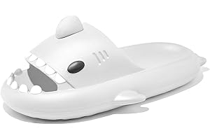 Metogo Cloud Shark Slides Non-Slip Open Toe Slippers Adult Women Men Cute Lightweight Sandals on Beach Shower