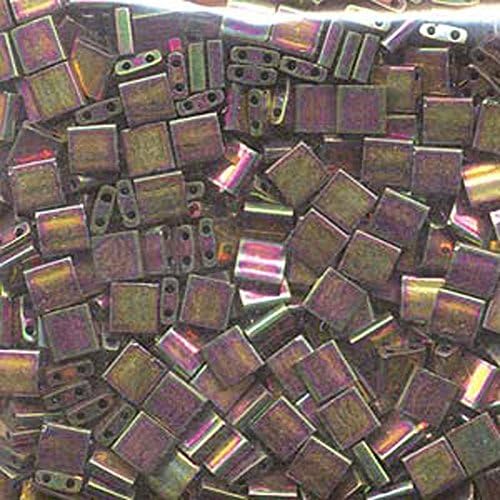 Bronze Metallic Iris Luster Miyuki Tila Beads 7.2gm 2 Hole Seed Bead 5x5mm