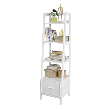 Sobuy Frg116 K W It Ladder Bookcase Shelf Unit Corner Shelf Cd