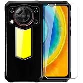 WDMYLFTW Case for Oukitel WP53S + Glass Screen Protector Tempered Film - Transparent Silicone Soft Flexible Bumper Shockproof TPU Protective Cover Shell (Black)