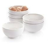 AntoKueh 5 Inch Ceramic Cereal Bowls, 16 Ounces Small Bowls Set of 6,White Dipping Bowls for Kitchen,Dessert, Fruits, Snack,Microwave and Dishwasher Safe