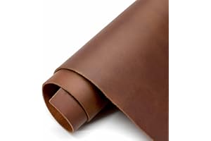 INGGUISE Thick Leather Sheets for Crafts Tooling Leather Square 1.8-2.1mm Full Grain Leather Pieces Genuine Cowhide Leather for Crafts Sewing Hobby Workshop Dark Brown, 6"x12"