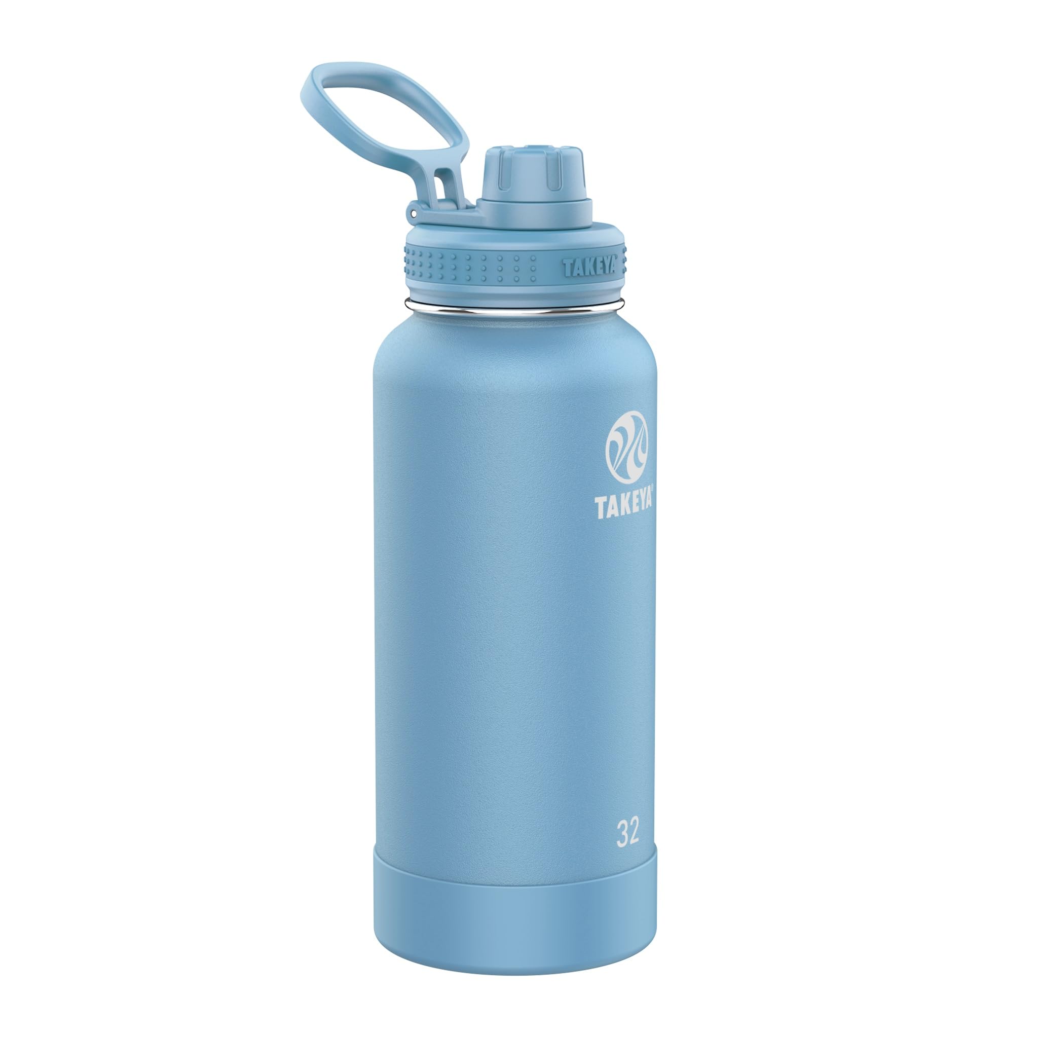 Takeya Actives Insulated Stainless Steel Water Bottle with Spout Lid, 32 Ounce, Bluestone