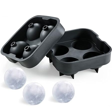 Compra 4 cavidades, bola de hielo, hielo molde redondo molde para ...