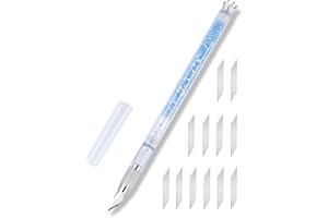 ARVAKR Exacto Knife Set, Bling Hobby Knife Pen with Blade Refills, Craft Cutting Tools for Scrapbooking Stencil Washi Tape Sticker Cutter, Blue