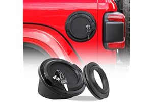 Fuel Filler Cover JeCar Locking Gas Tank Door Aluminum Exterior Accessories Compatible with Jeep Wrangler 2018-2023 JL & Unlimited