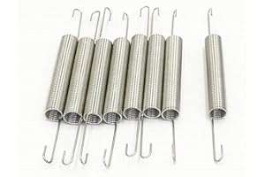 XJSXZC 1.0x10x59mm Metal Dual Hook Small Tension Spring 8 pcs