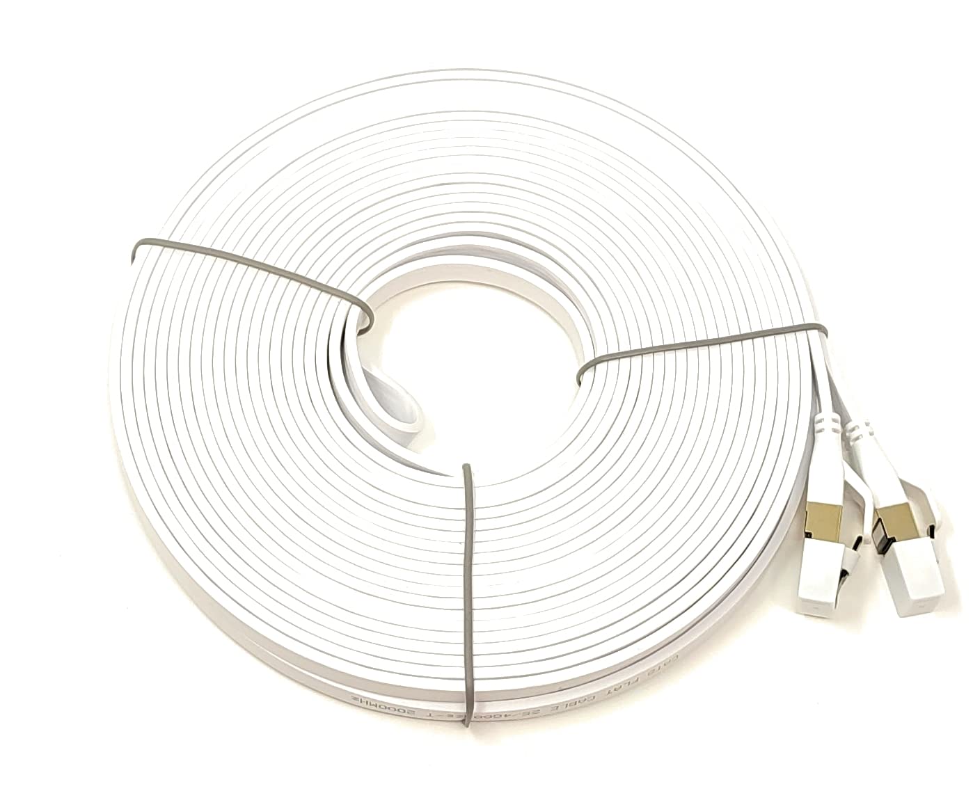 Maincore (15m CAT8 Flat Ethernet Cable SSTP Shielded 2000MHz 40Gbps High Speed, Lan Network Internet Modem Cord, RJ45 Gold Plated Connectors (15m, White)