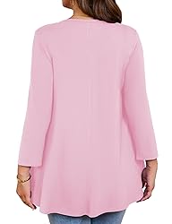 JollieLovin Womens 3/4 Sleeve Loose Fit Swing Tunic