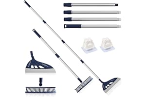 BURFERLY Magic Broom Sweeper, Multifunction Silicone Broom, Household Squeegee Broom for Floor Cleaning, Bathroom, pet Hair, Dark Blue Dog Broom Brush Set (Blue)