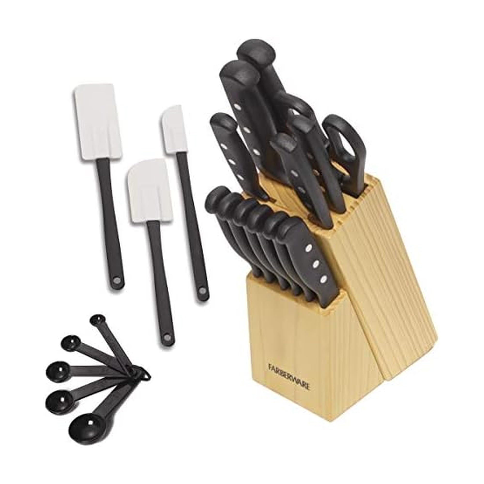 Photo 1 of ***HOLDING BLOCK ONLY*** Farberware 22-Piece Never Needs Sharpening Triple Rivet High-Carbon Stainless Steel Knife Block and Kitchen Tool Set, Black, Durable AND Precision Cutlery