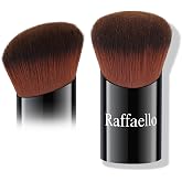 Raffaello Angled Kabuki Brush for Foundation &ndash; Ultra-Soft Dense Bristles, Flat Top Makeup Brush for Liquid, Cream &amp; Powder, Seamless Blend, Wet &amp; Dry Use, Zero Waste