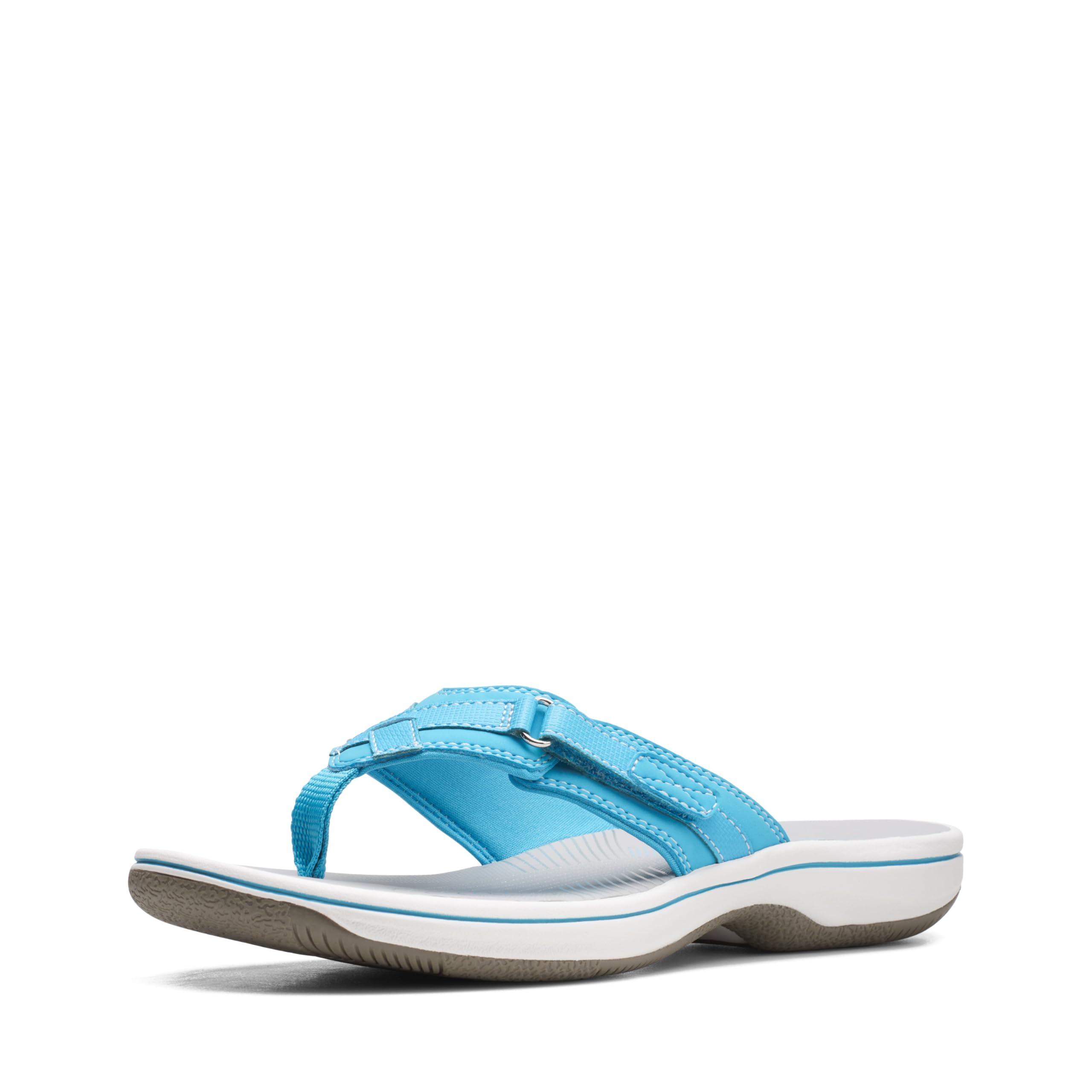 Clarks Women's Breeze Sea Flip-Flop, Aqua Synthetic, 5 Image