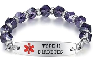 mnmoom 7.5 inch interchangeable Medical id bracelets for Women beads Medical alert bracelets with customize engraving