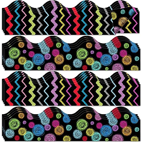 60 Pcs 59 Feet Bulletin Board Borders Chalkboard Dotted Swirl Bulletin