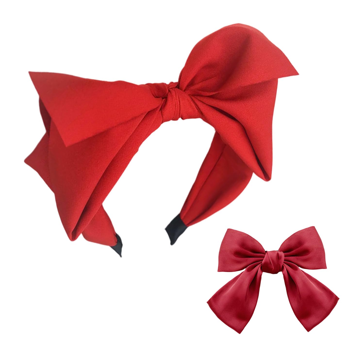 1pcs Bowknot Hair Clip, Ponytail Clip, Wide Brimmed Headband, Washing Headband, Fashion Hair Accessories for Ladies and Children, Suitable for Many Hairstyles (Red)
