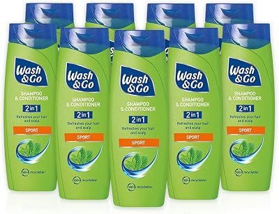 Wash & Go Sport 2 in 1 Shampoo & Conditioner Men Bulk Pack 9