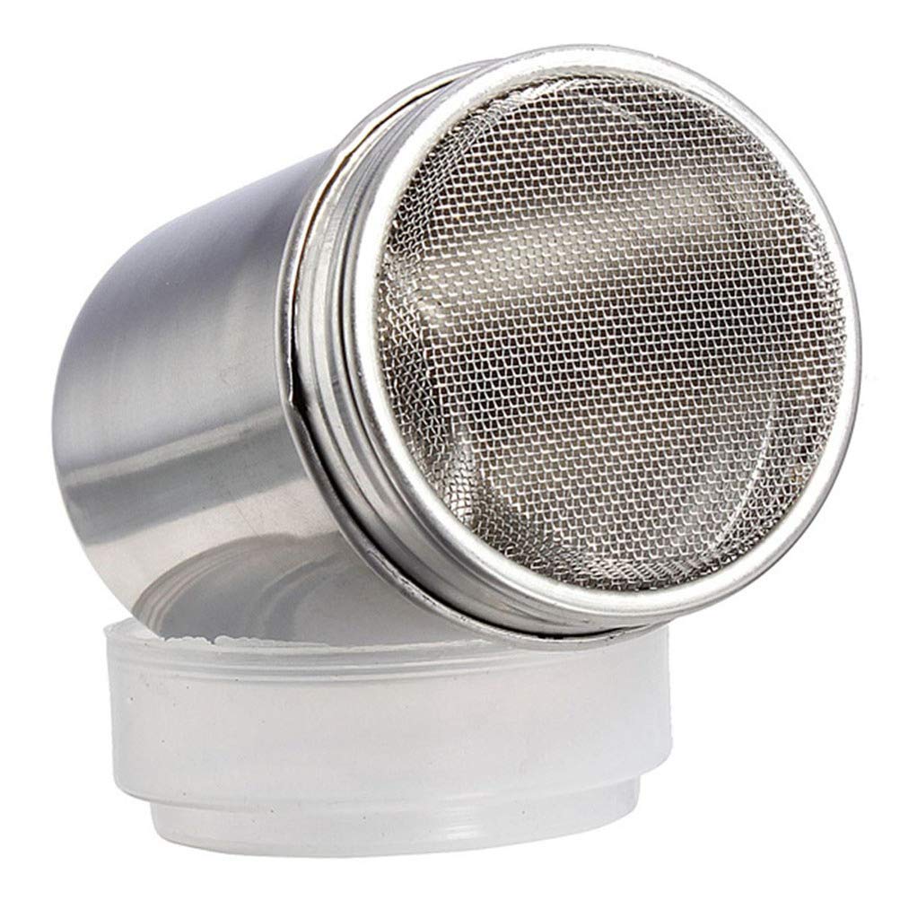 Hemoton Sugar Shaker Stainless Steel Dredgers with Lid Mesh Sifter Sprinkler for Icing Sugar Powder Cocoa Flour