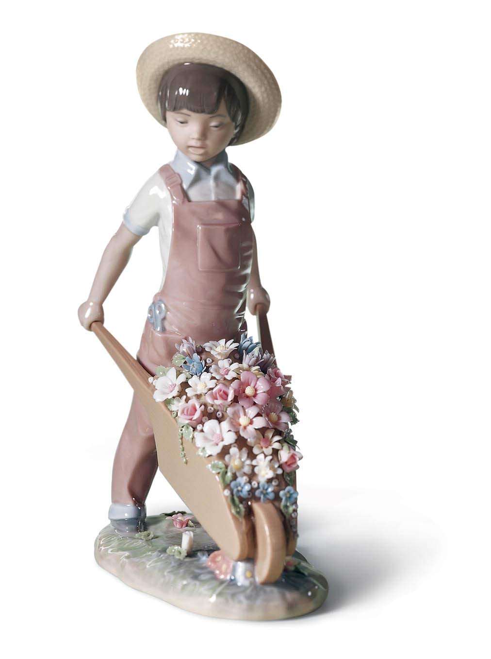 LLADRÓ Wheelbarrow with Flowers Boy Figurine Amazon.co.uk Kitchen & Home