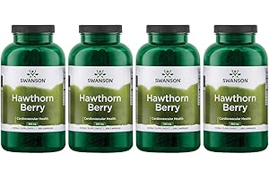 LUBEX Swanson Hawthorn Berry - Antioxidant, Circulation Support (250 Capsules, 565 mg Each) (4 Pack)