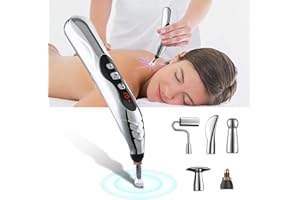 TOPICY Acupuncture Pen, Electronic Pain Relief Therapy, 5-in-1 Merídiān Energy Pulse Massage Pen, USB Energy Pen, Pain Relief Tools, Gifts for Women & Men, Gel-Free