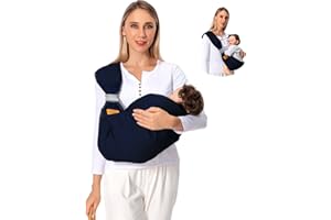 Shiaon Baby Sling Carrier Newborn to Toddler, Lightweight Baby Carrier Sling, Baby Wrap Hip Seat Carrier for Toddler Holder Carrier, Nursing Sling, Carrying 7-45 lbs, Blue