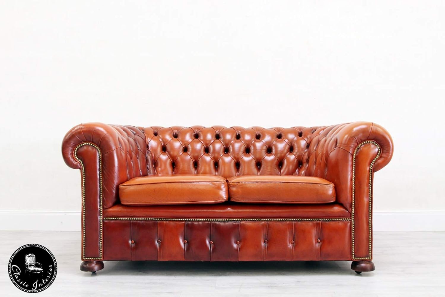 Classic Interior Chesterfield Couch Sofa Leder Antik Vintage Englisch