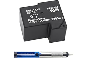 FORMIDEN G8P-1A4P-12VDC 30A 250VAC Fully-Sealed PCB Relay Kit with Soldering Sucker Pump - Perfect for PC Board or Panel-Mounted Applications, Solves F01 Code Problem of Dryer