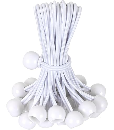 thumbnail image 2 of Harfington 20pcs Ball Bungee Cords 12inch Heavy Duty Bungee Cord Balls Bungee Cords With Balls Tarp Bungee Balls Ties For Tent Camping Cargo Holding Wire And Hoses White 2 of 9