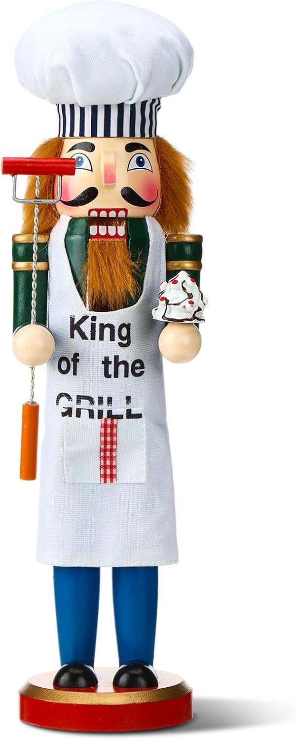 Nutcrackers - Karenhi Christmas Wooden Nutcracker 15 Inch Traditional Christmas Nutcracker Decor Festive Christmas Decor for Christmas Party Shelves and Tables (Pretty Style)