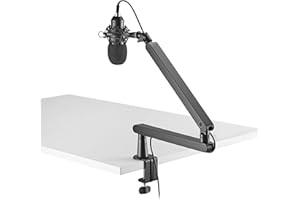 HumanCentric Low Profile Mic Arm, Adjustable Microphone Boom Arm Desk Mount Ideal for Home Office, Podcasts, Streaming, and G