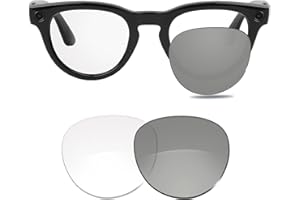 Glintbay 100% Precise-Fit Replacement Sunglass Lenses for Ray-Ban Meta Headliner RW4009F 51mm Low Bridge & Gen 2 RW4013F 51mm - Photochromic Clear Non-polarized,UV-Blocking, Scratch-Resistant