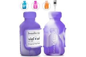 VIAL SAFE The Original Insulin Vial Protector | Durable Vial Case | Silicone Insulin Vial Protector | Insulin Bottle Protector | Fits Humalog/Humulin/Novo (Log, Rapid, Lin) | 2-Pack, Tie Dye Purple